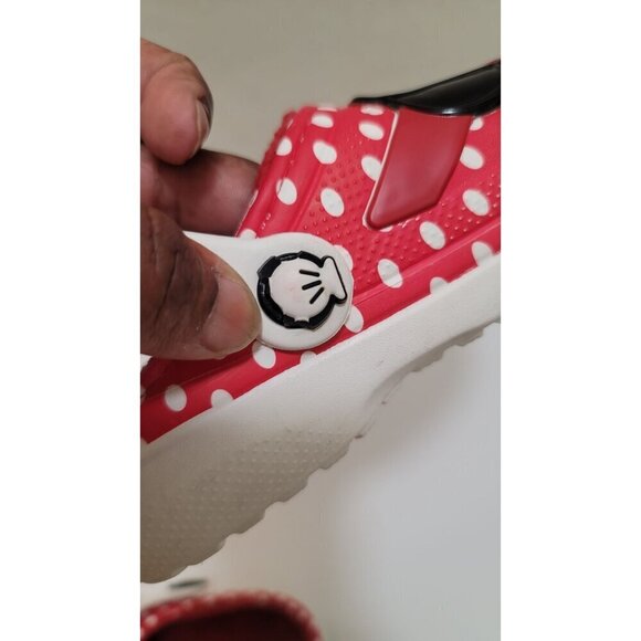 Minnie Mouse Kids Red Polka Dot Insulated Slip on Clogs By Crocs Size 6/7 - Picture 12 of 14